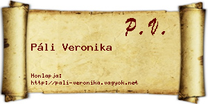 Páli Veronika névjegykártya